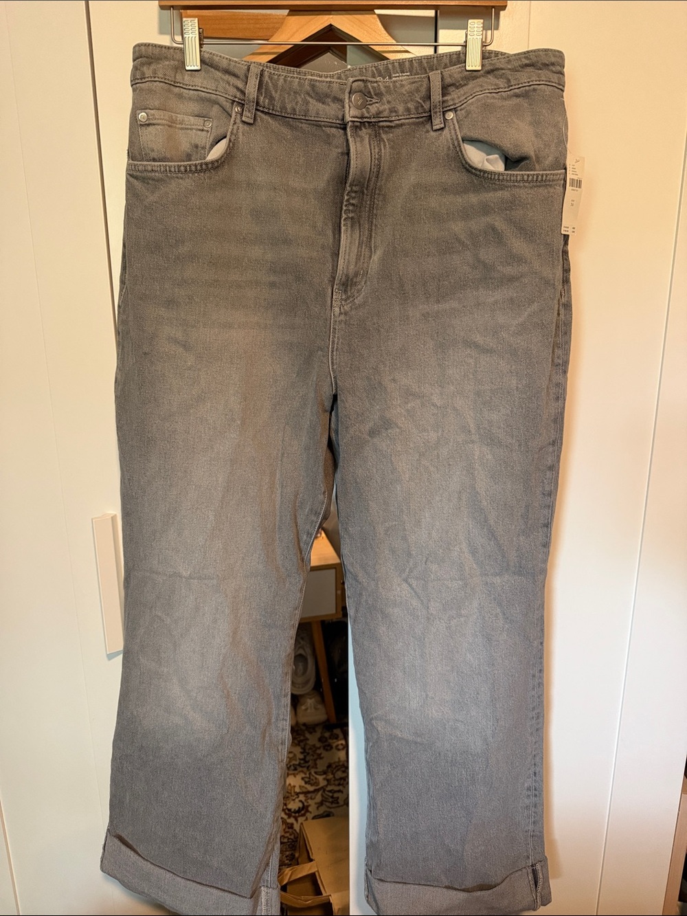 Pilcro Gray Straight-Leg Jeans